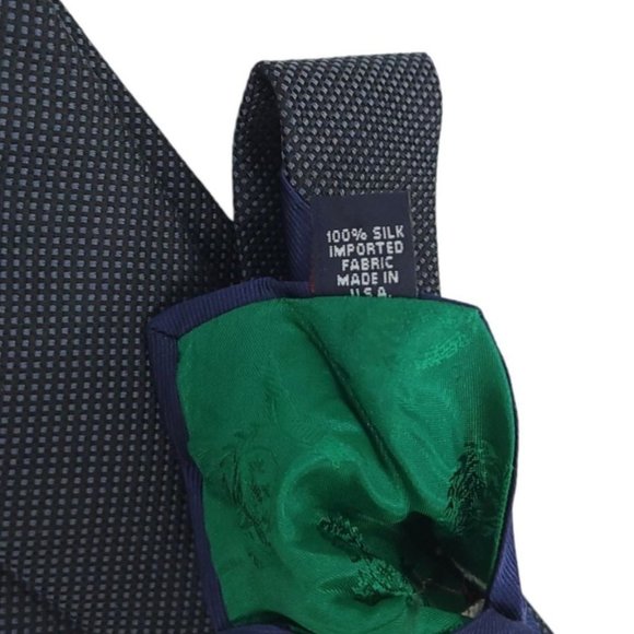 Tommy Hilfiger Silk Ties Black Pin Dot Gray Stripe USA Made Lot of 2 - Picture 8 of 10